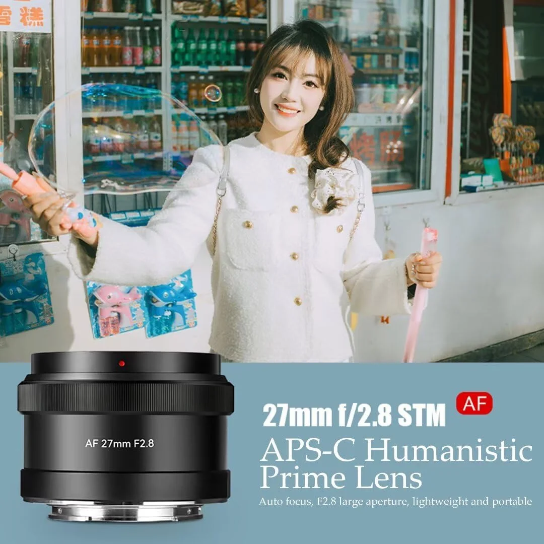 لنز دوربین 7artisans 27mm F2.8 با فوکوس خودکار برای فوجی X مانت، APS-C، دیافراگم بزرگ، پرایم، لنزهای دوربین STM AF برای سری فوجی X-H,X-T,X-S,X-PRO,X-E,X-A، X-H1,X-H2,X-H2S,X-T5,X-T4,X-T3,X-T50,X-T30