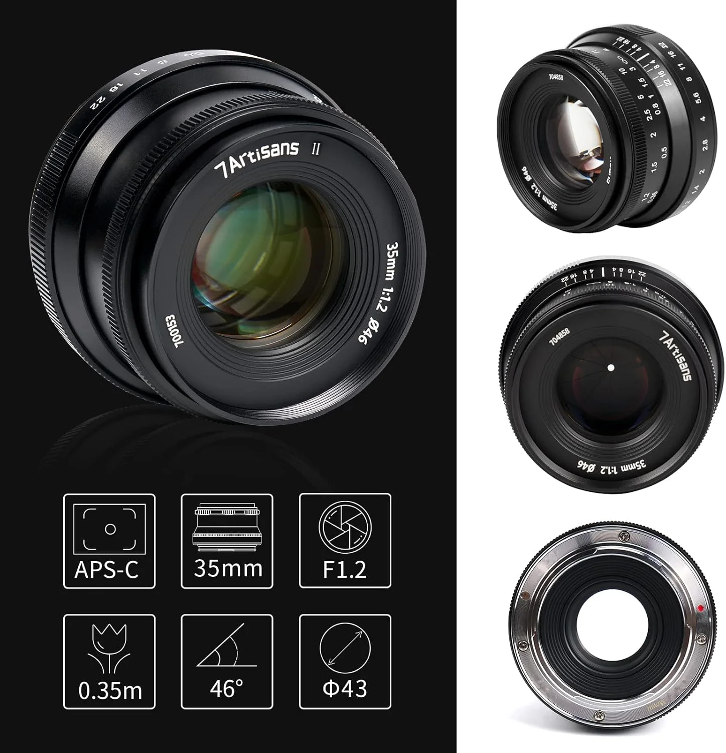 لنز پرایم 35mm f1.2 Mark II APS-C با دهانه بزرگتر و کلیکی 7artisans مناسب برای دوربین های بدون آینه کامپکت فوجی فیلم برای Fuji X-A1 X-A10 X-A2 X-A3 A-at X-M1 XM2 X-T1 X-T10 X-T2 X-T20 X-Pro1... لنز پرایم 35mm f1.2 Mark II APS-C با دهانه بزرگتر و کلیکی 7artisans مناسب برای دوربین های بدون آینه کامپکت فوجی فیلم برای Fuji X-A1 X-A10 X-A2 X-A3 A-at X-M1 XM2 X-T1 X-T10 X-T2 X-T20 X-Pro1...