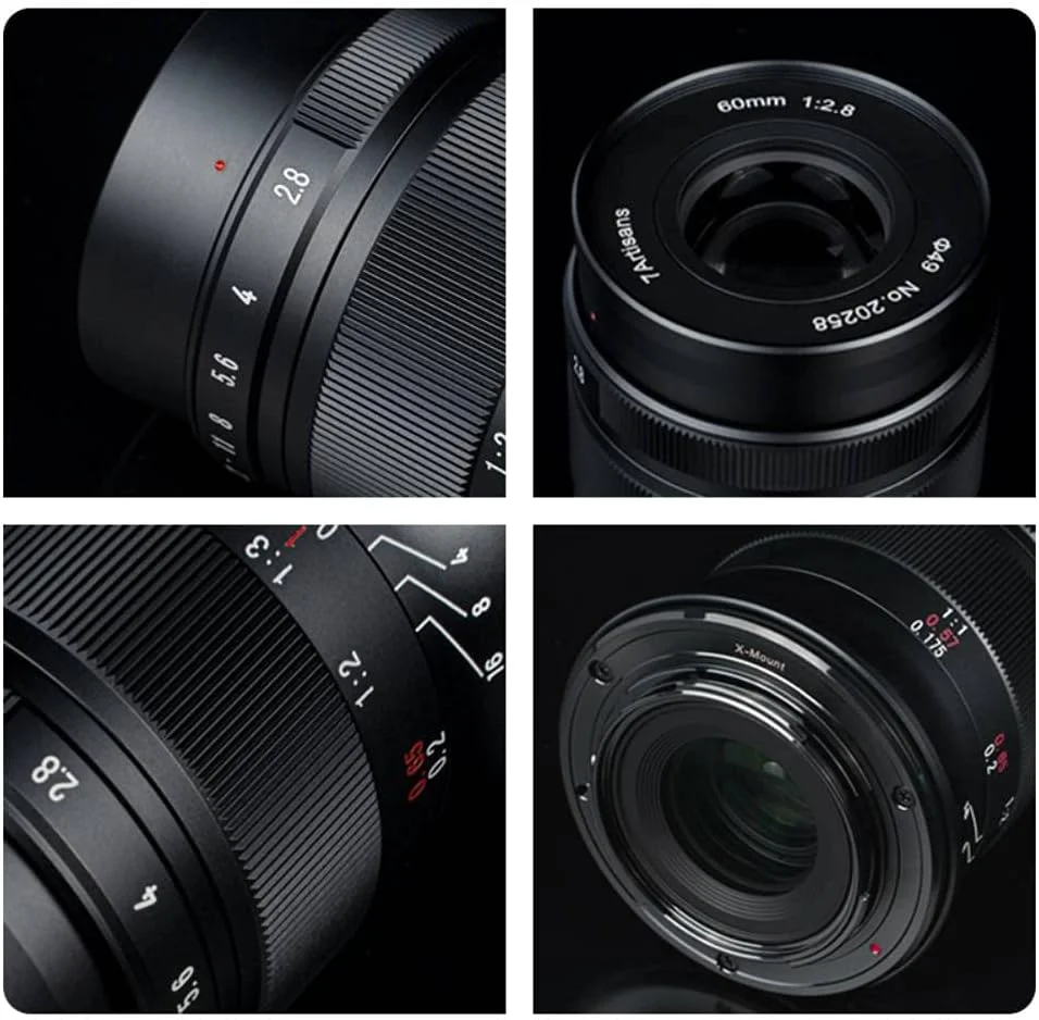 لنز دوربین 60mm F2.8 Mark II هفت آرتیسان، لنز ماکرو با فوکوس دستی APS-C برای دوربین های بدون آینه Olympus Panasonic Micro MFT M4/3 مانند Panasonic GH3 GH4 GF1 GM1 GM5 Olympus E-M1 E-M5 E-M10