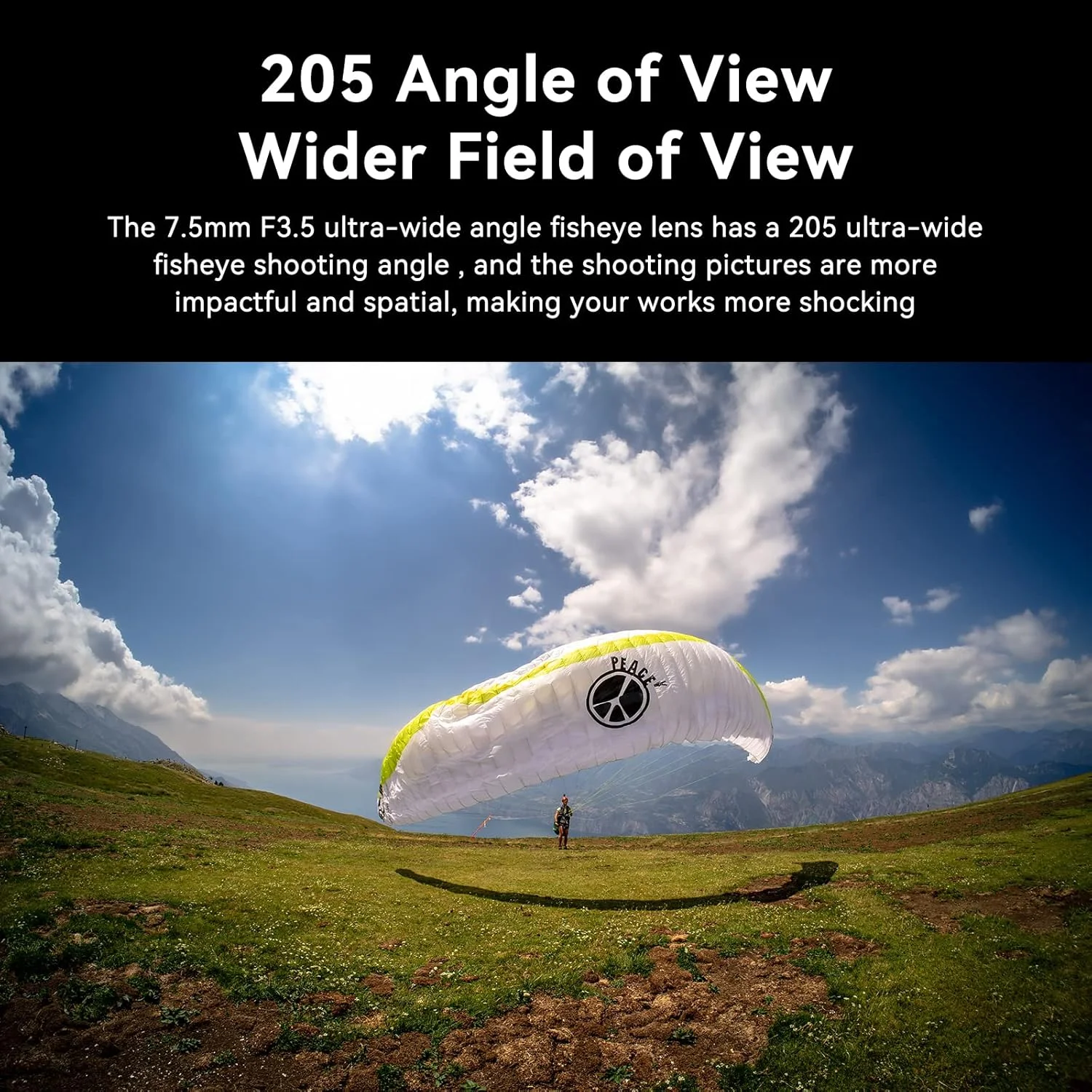 لنز چشم‌ماهی دستی فوق عریض 7artisans MF 7.5mm F3.5 APS-C 205 درجه، سازگار با لنزهای DSLR Canon EF برای 80D 200D مشکی