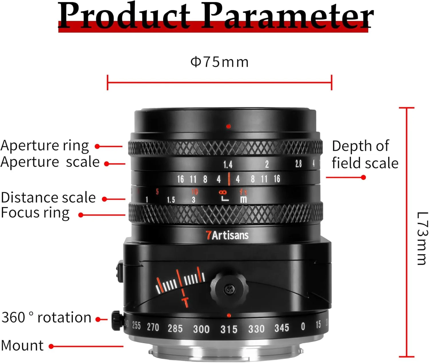 لنز تیلت-شیفت 50mm F1.4 هفت آرتیسان، لنز پرایم با دیافراگم باز APS-C سازگار با دوربین های بدون آینه فوجی X مانت X-T5 X-H2S X-S10 X-T30II X-T20 X-T10 X-T4/-T3/-T2/-PRO3/-M1/-H1/-E4