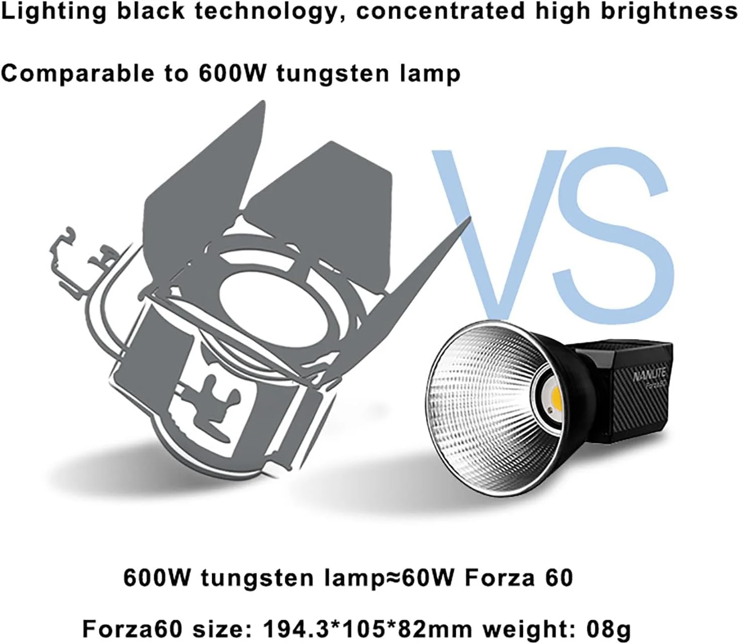 چراغ ال ای دی عکاسی، لامپ تنگستن 600 واتی با روشنایی بالا، 4 جلوه نوری ویژه، چراغ عکاسی قابل حمل، طراحی بی صدا، نورپردازی خروجی مداوم