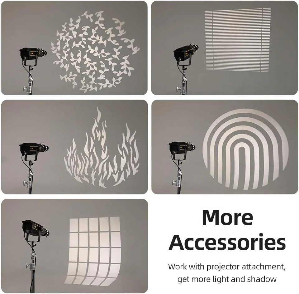 کیت گودکس SA-17 برای مانت بوئنز SL150II VL150 VL200 VL300 SL200II نور مداوم LED به همراه اتچمنت پروژکتور گودکس SA-P + آیریس SA-06 + گوبو SA-09 + فیلتر رنگی SA-11