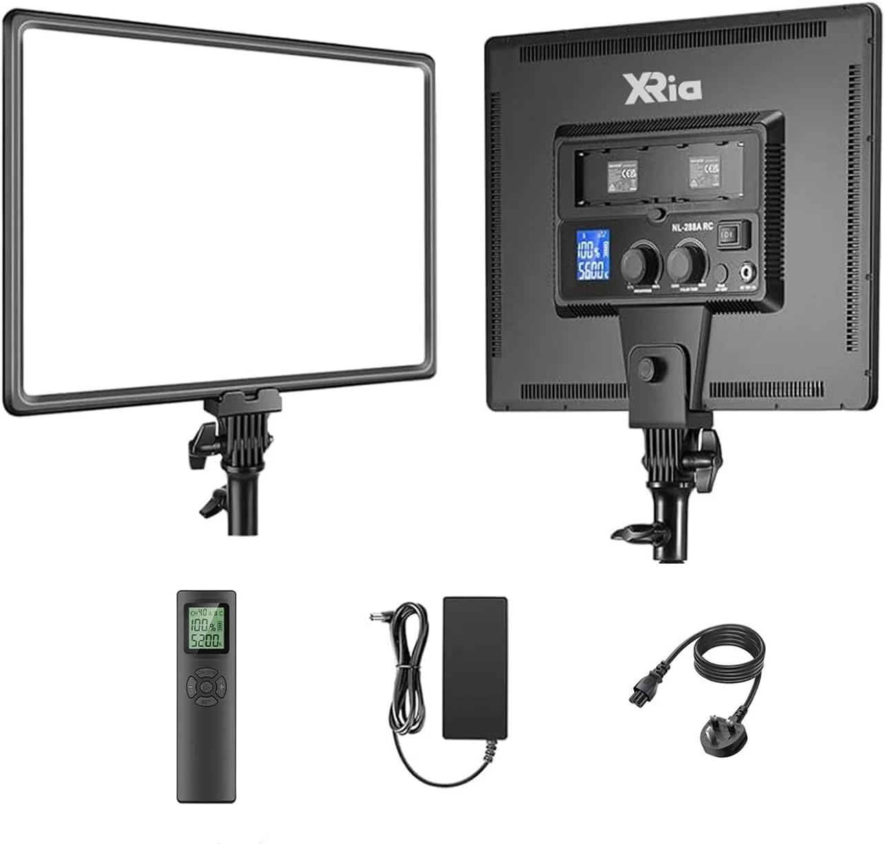 پنل نور ال ای دی فوق العاده نازک مدل SL-288ARC با صفحه نمایش LCD و کنترل از راه دور برای پخش زنده ویدیو و عکاسی