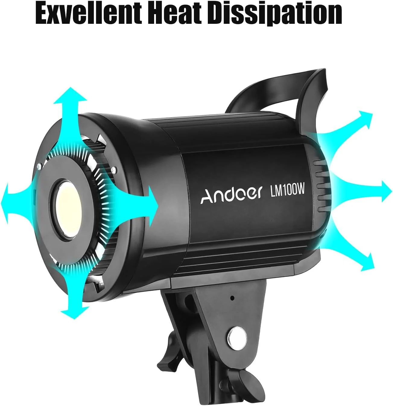 نور پرکننده LED قابل حمل Irovami LM100W، نور ویدئویی استودیویی 100 وات 5600K با قابلیت تنظیم نور، مانت بوئنز، نور مداوم با کنترل از راه دور برای عکاسی محصول، پرتره، عروسی و پخش زنده