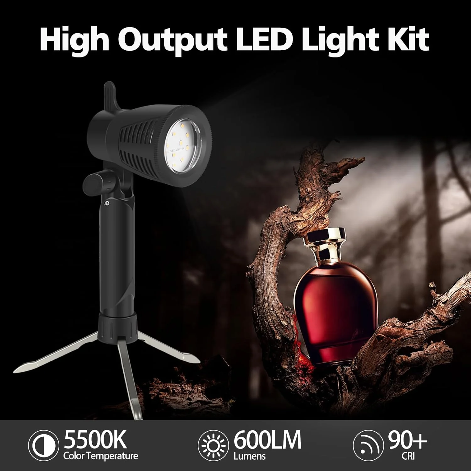 چراغ LED پیوسته نورپردازی عکاسی Emart 5500K، نورپردازی عکس دوربین قابل حمل برای استودیوی رومیزی - 2 ست