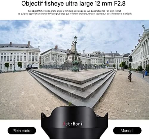 لنز چشم‌ماهی 12 میلی‌متری فول فریم دستی AstrHori با زاویه دید فوق‌العاده باز 185 درجه برای دوربین‌های بدون آینه Leica/Panasonic/Sigma با مانت L مدل‌های T,TL,TL2,CL,S1,S1M,S1R,S1K,S5,S5K,S5C,SL,FP و غیره