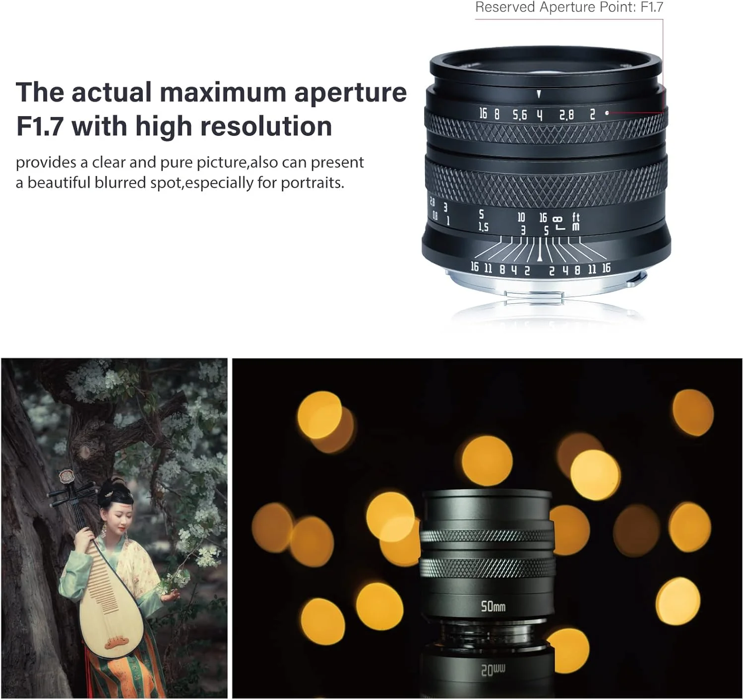 لنز پرایم 50mm F2.0 با دیافراگم بزرگ AstrHori، فول فریم، دستی، با افکت محو و اسلات فیلتر، سازگار با دوربین های بدون آینه سونی E-Mount مدل های A7, A7R, A7S, A9, A6000, A6300, A6400, A6500, A5000, A6600 (مشکی)