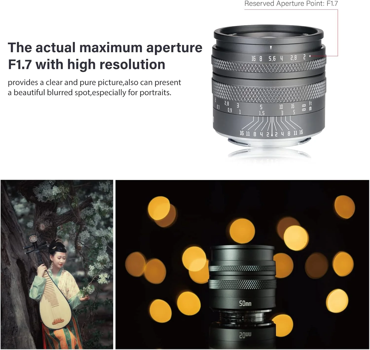 لنز پرایم 50mm F2.0 با دیافراگم بزرگ و دهانه Nikon Z-Mount مدل AstrHori (خاکستری)