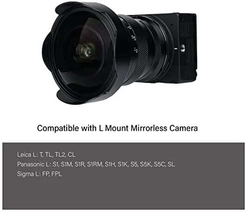 لنز چشم‌ماهی 12 میلی‌متری فول فریم دستی AstrHori با زاویه دید فوق‌العاده باز 185 درجه برای دوربین‌های بدون آینه Leica/Panasonic/Sigma با مانت L مدل‌های T,TL,TL2,CL,S1,S1M,S1R,S1K,S5,S5K,S5C,SL,FP و غیره