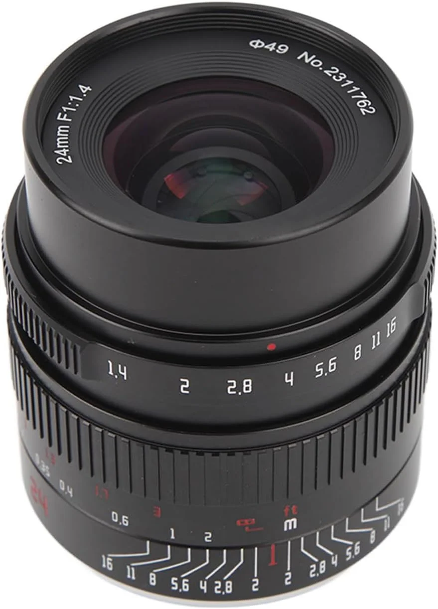 لنز دوربین Bewinner، لنز زاویه باز با دیافراگم بزرگ 24 میلی‌متری F1.4 APS C، لنز شیشه ای 2 ED، لنز ED با فوکوس دستی برای دوربین FX Mount XS20 XS10 XE7