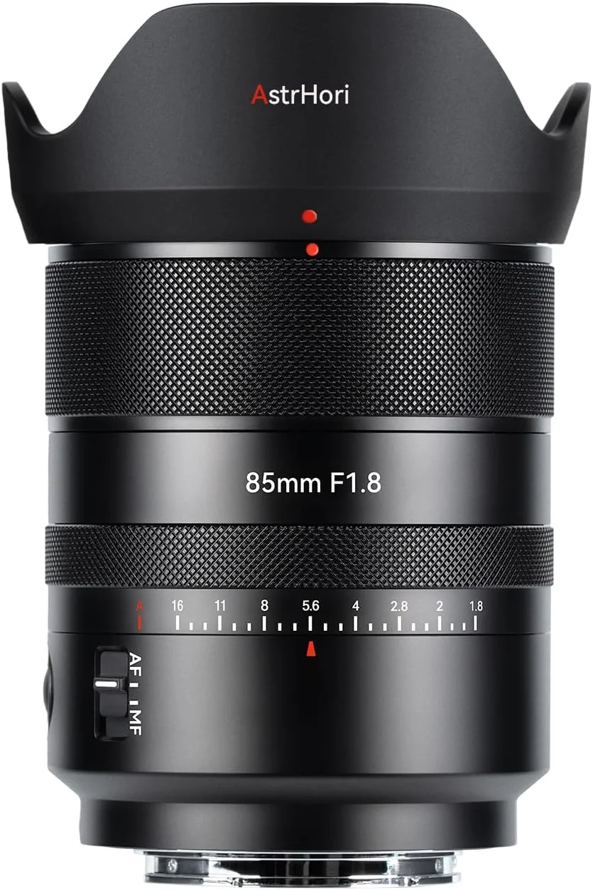 لنز پرتره فول فریم AstrHori AF 85mm F1.8 II با فوکوس خودکار ارتقا یافته برای دوربین های بدون آینه Sony E Mount (مشکی)