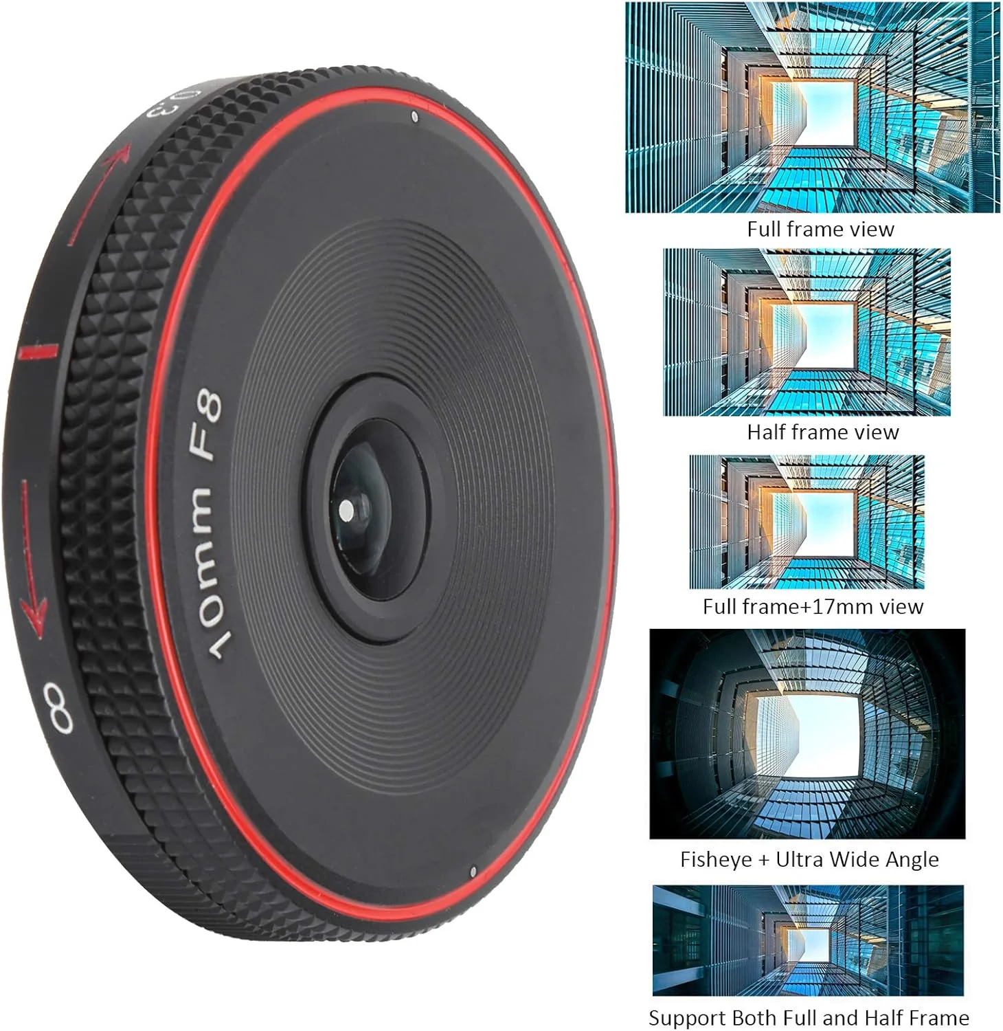 لنز دوربین 10mm F8 فیش آی پرایم لنز برای مانت EOS.M، میدان فوق عریض برای Canon M3/M5/M6/M6 II/M10 لنز دوربین 10mm F8 فیش آی پرایم لنز برای مانت EOS.M، میدان فوق عریض برای Canon M3/M5/M6/M6 II/M10