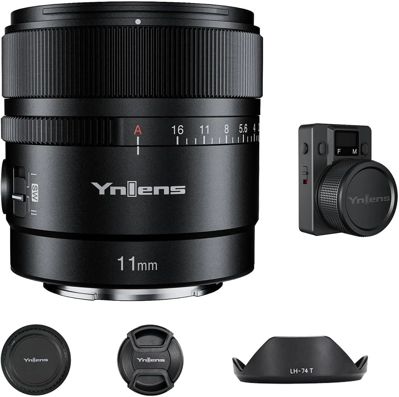 لنز واید یونگنو YN11MM F1.8S به همراه کنترل از راه دور برای سونی 11mm F1.8، لنز پرایم ثابت با دیافراگم بزرگ، فوکوس خودکار، فریم APS-C، زاویه دید فوق عریض برای دوربین های بدون آینه سونی E-Mount