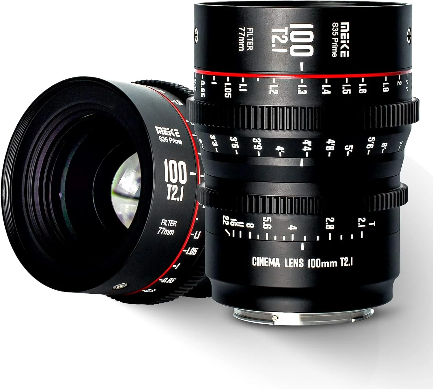 لنز سینمایی پرایم واید انگل 100 میلی‌متری Meike T2.1 S35 با فوکوس دستی برای مانت Canon EF و دوربین فیلمبرداری سینمایی EOS C100 Mark II, EOS C200, EOS 300 Mark II, EOS C300 Mark III, Zcam E2-S6 6K