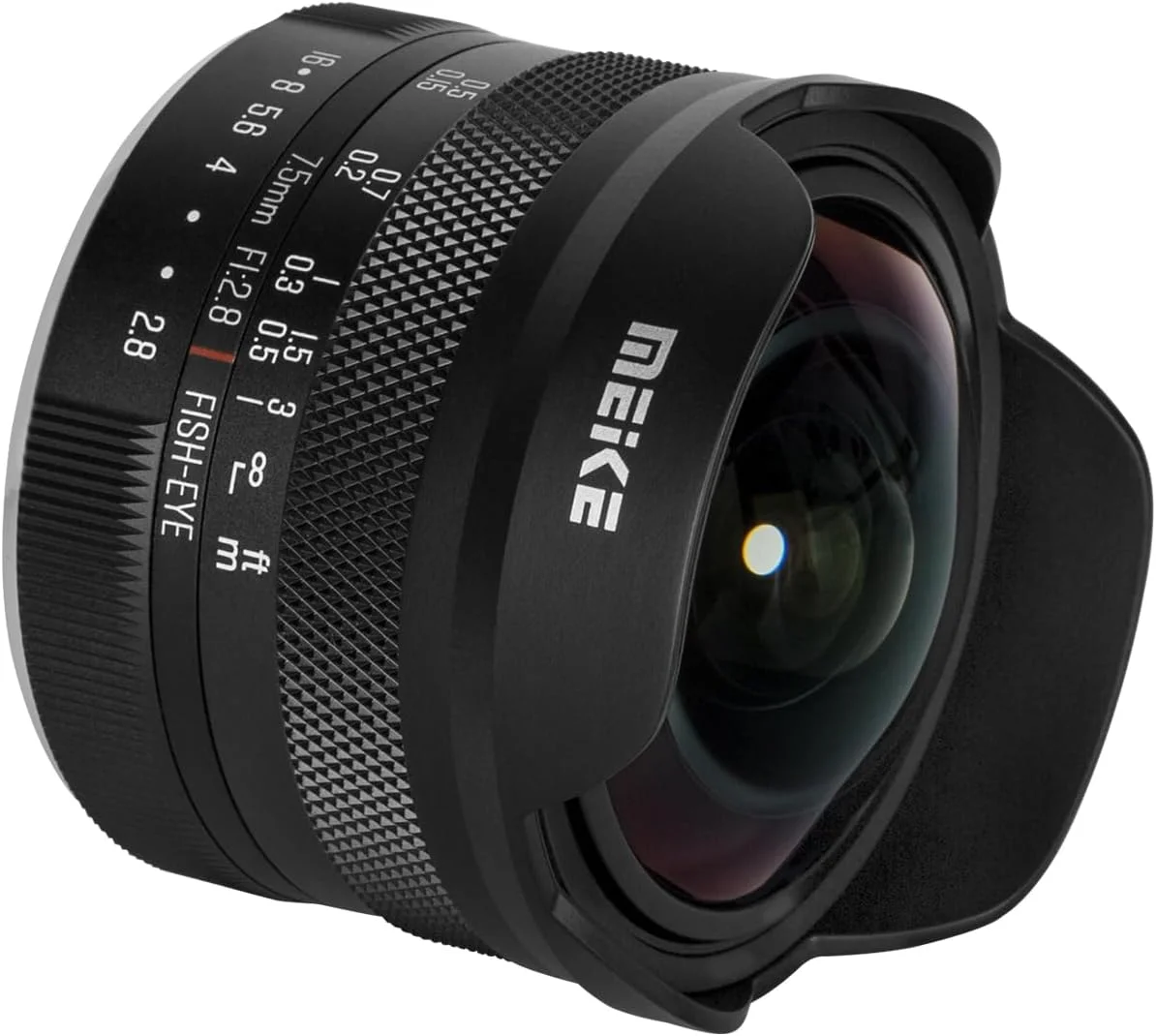لنز فیش آی دایره ای فوق عریض 7.5 میلی متری Meike با دیافراگم f2.8 و فوکوس دستی، سازگار با دوربین های بدون آینه Fujifilm X Mount مدل های X-T3 X-H1 X-Pro2 X-E3 X-T1 X-T2 X-T4 X-T10 X-T20 X-T200 X-A2 X-E2 X-E1 X30