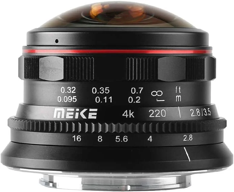 لنز چشم ماهی دایره ای فوق عریض Meike MK-3.5mm f2.8 برای دوربین های بدون آینه Olympus Panasonic Lumix MFT Micro 4/3