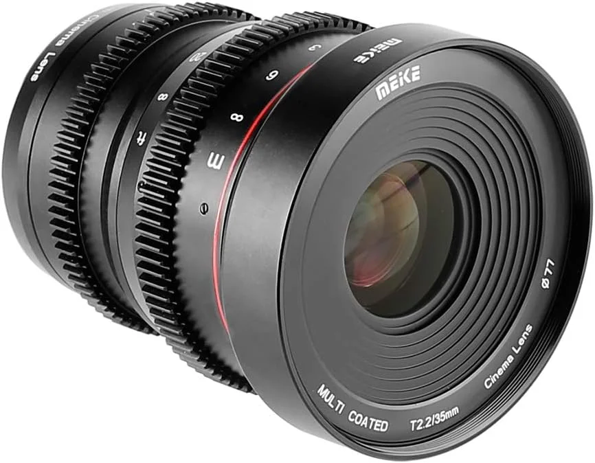 لنز سینمایی 35mm T2.2 مینی ثابت با زاویه دید عریض و فوکوس دستی Meike برای دوربین های M43 Micro Four Thirds با مانت MFT و دوربین های BMPCC 4K Z CAM E1 E2 E2C لنز سینمایی 35mm T2.2 مینی ثابت با زاویه دید عریض و فوکوس دستی Meike برای دوربین های M43 Micro Four Thirds با مانت MFT و دوربین های BMPCC 4K Z CAM E1 E2 E2C