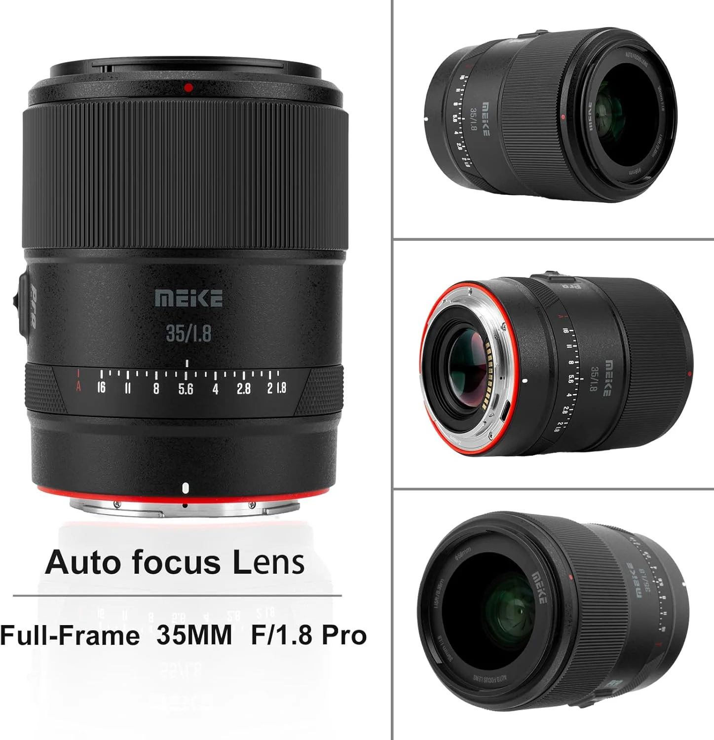 لنز 35mm F1.8 فول فریم AF STM Meike با موتور پله ای، زاویه دید عریض، فوکوس خودکار، لنزهای پرایم ثابت پرتره سازگار با دوربین های نیکون Z-Mount مدل های Z5 Z6 Z7 Z6II Z6III Z7II Z8 Z9 Z30 Z50 Z50II Zfc