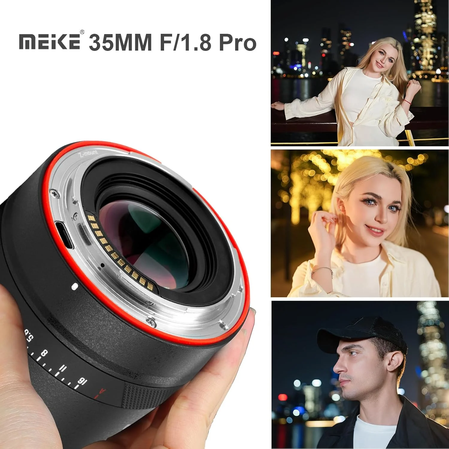 لنز 35mm F1.8 فول فریم AF STM Meike با موتور پله ای، زاویه دید عریض، فوکوس خودکار، لنزهای پرایم ثابت پرتره سازگار با دوربین های نیکون Z-Mount مدل های Z5 Z6 Z7 Z6II Z6III Z7II Z8 Z9 Z30 Z50 Z50II Zfc