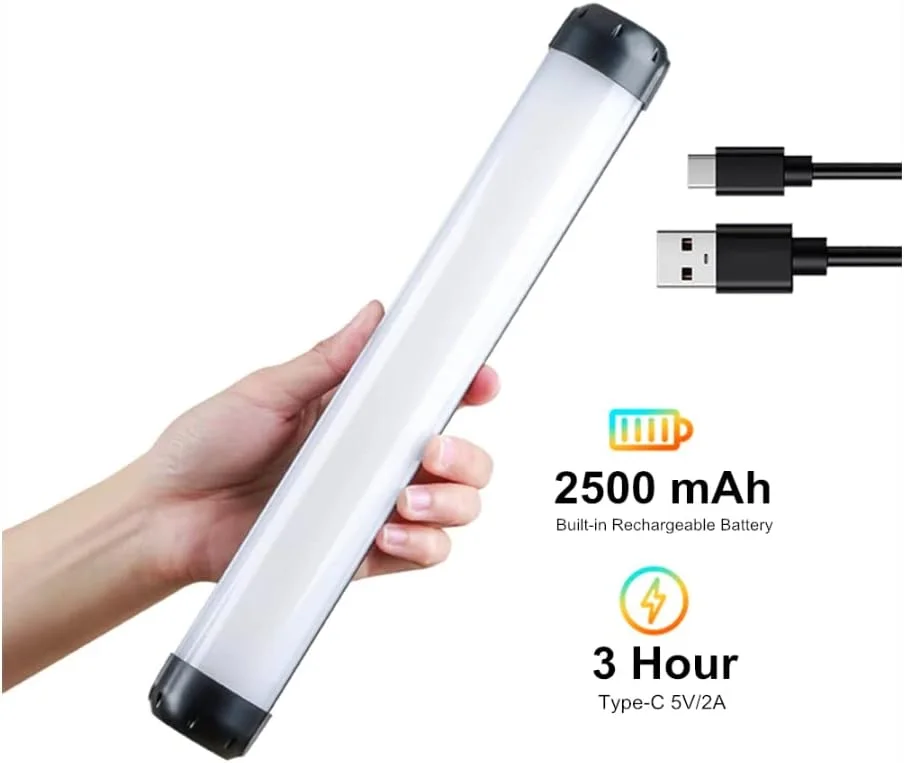 AECAM - VILTROXs Weeylite K21 RB9 S03 نوار نور RGB دستی 8 وات، چراغ لوله ای عکاسی، چراغ نرم کننده RGB با کنترل سه پایه АРР (3 عدد RB9)