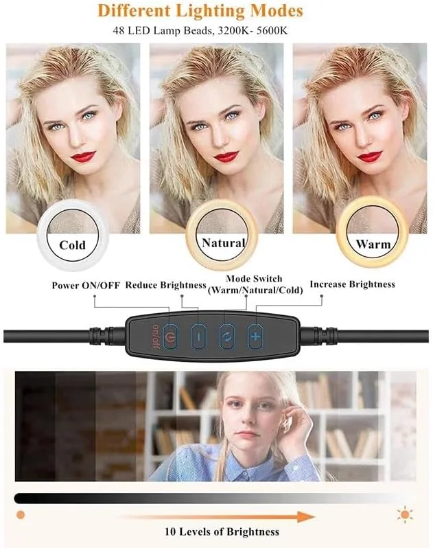 AECAM - نور حلقه ای سلفی 6 اینچی قابل حمل برای کنفرانس ویدیویی با گیره، نور پرکننده RGB USB برای پخش زنده، LED دیمر پذیر برای آرایش (چراغ های RGB 6 اینچی) AECAM - نور حلقه ای سلفی 6 اینچی قابل حمل برای کنفرانس ویدیویی با گیره، نور پرکننده RGB USB برای پخش زنده، LED دیمر پذیر برای آرایش (چراغ های RGB 6 اینچی)