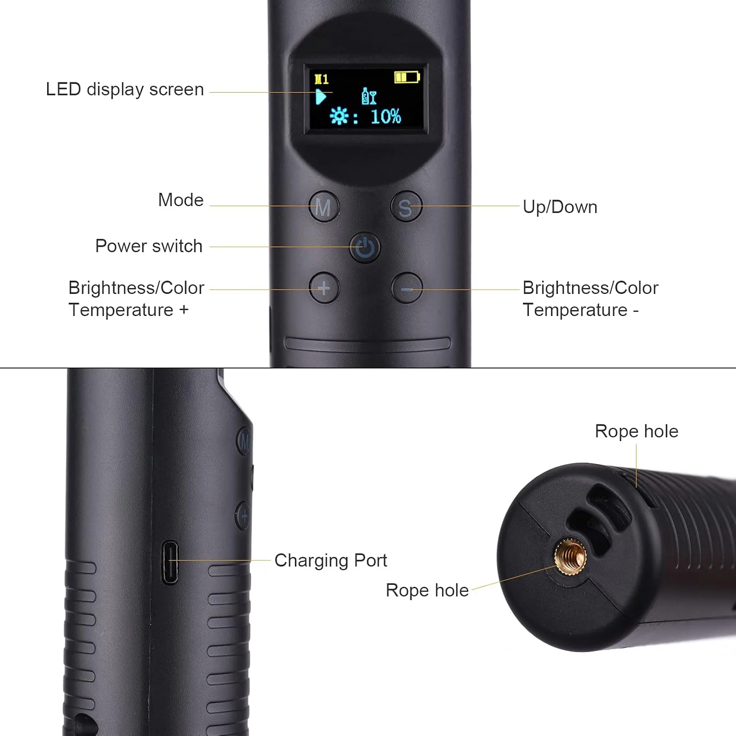 چراغ عکاسی Domary، میله چراغ LED رنگارنگ RGB دستی 20 واتی، دمای دو رنگ 3000K-6500K، روشنایی قابل تنظیم 0%-100%، CRI>85، با جلوه های نورپردازی ویژه، کیف، کنترل از راه دور، کابل USB چراغ عکاسی Domary، میله چراغ LED رنگارنگ RGB دستی 20 واتی، دمای دو رنگ 3000K-6500K، روشنایی قابل تنظیم 0%-100%، CRI>85، با جلوه های نورپردازی ویژه، کیف، کنترل از راه دور، کابل USB