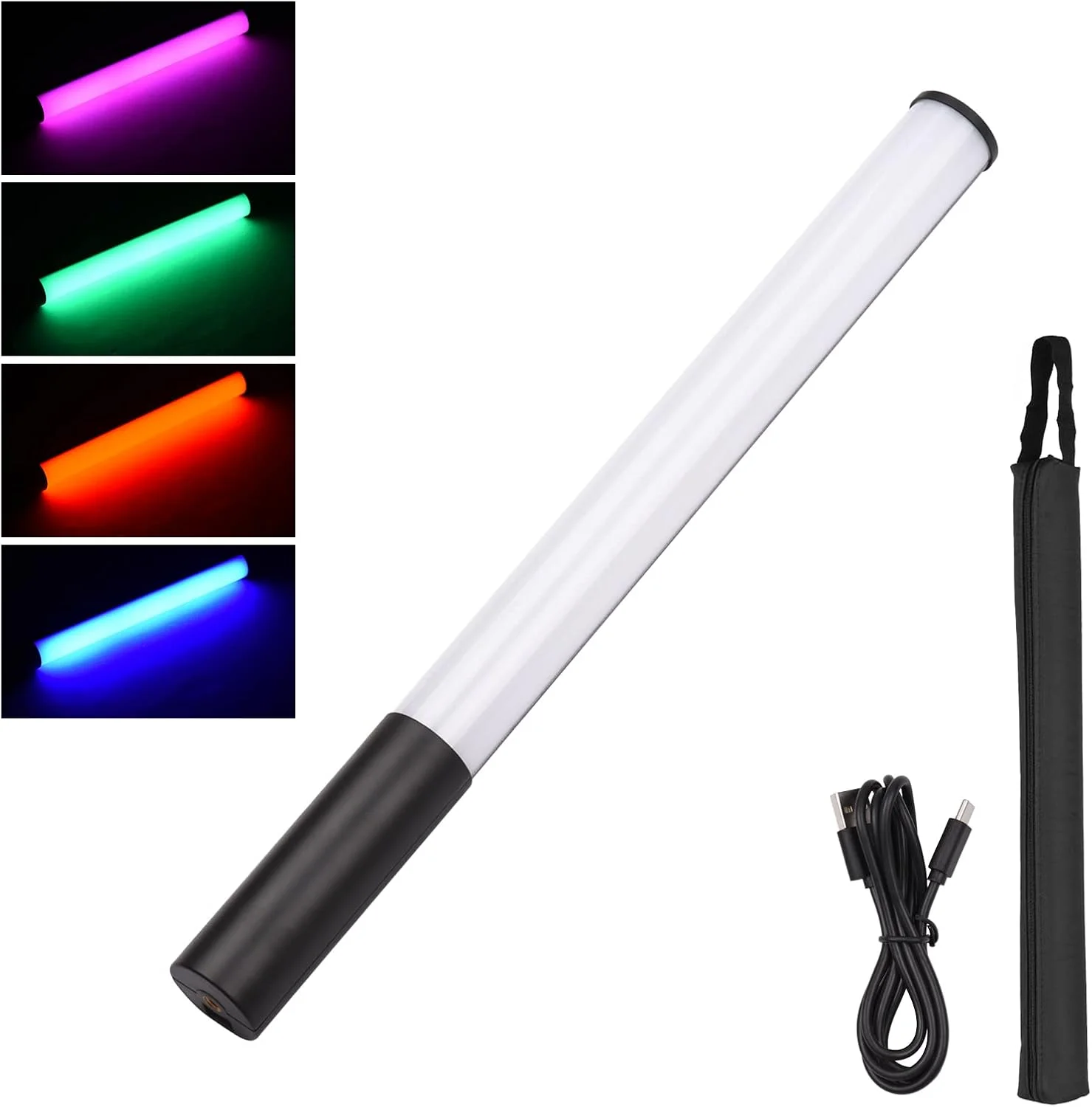 چراغ عصایی RGB قابل حمل Eacam برای عکاسی و فیلمبرداری، دمای رنگ 2500K-9900K، روشنایی قابل تنظیم 12LV، 7 نوع جلوه نورپردازی، جذب مغناطیسی برای عکاسی استودیویی، مهمانی، پخش زنده و سلفی