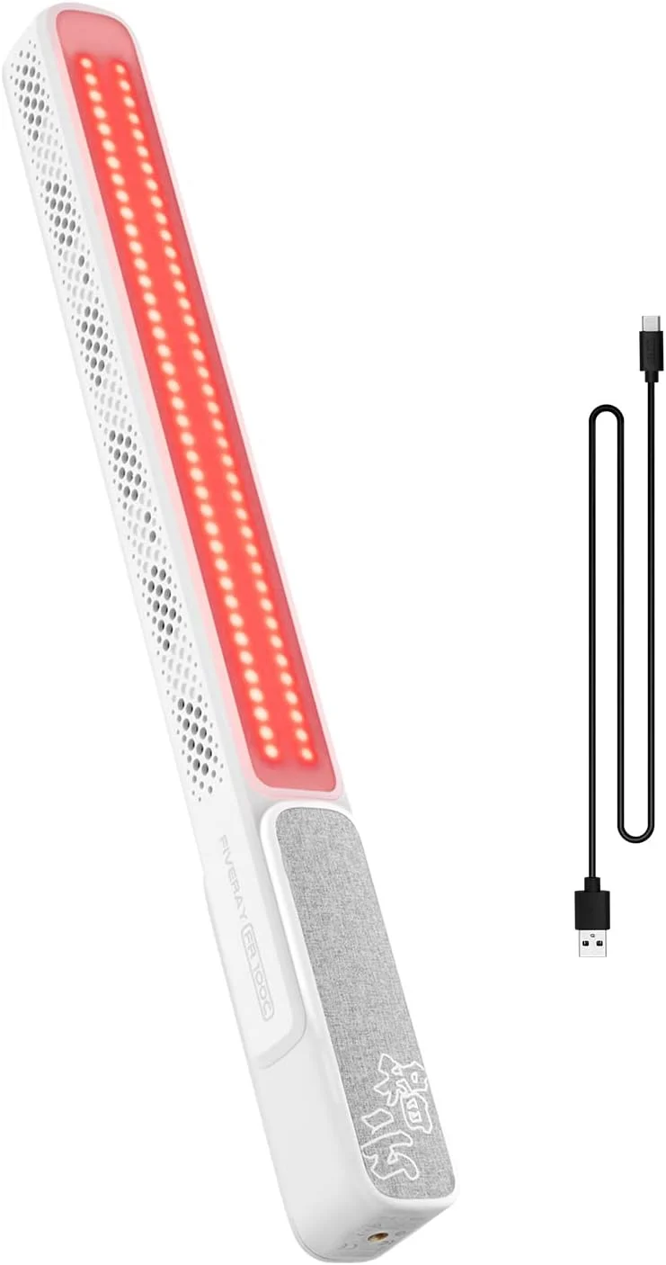 چراغ استیکی RGB دستی Irovami FIVERAY FR100C با توان 100 وات، چراغ ویدئویی LED قابل تنظیم 2700K-6200K با CRI96+ TLCI97+، باتری داخلی با شارژ سریع PD 25 واتی به همراه کابل شارژ USB برای پخش زنده ولاگ