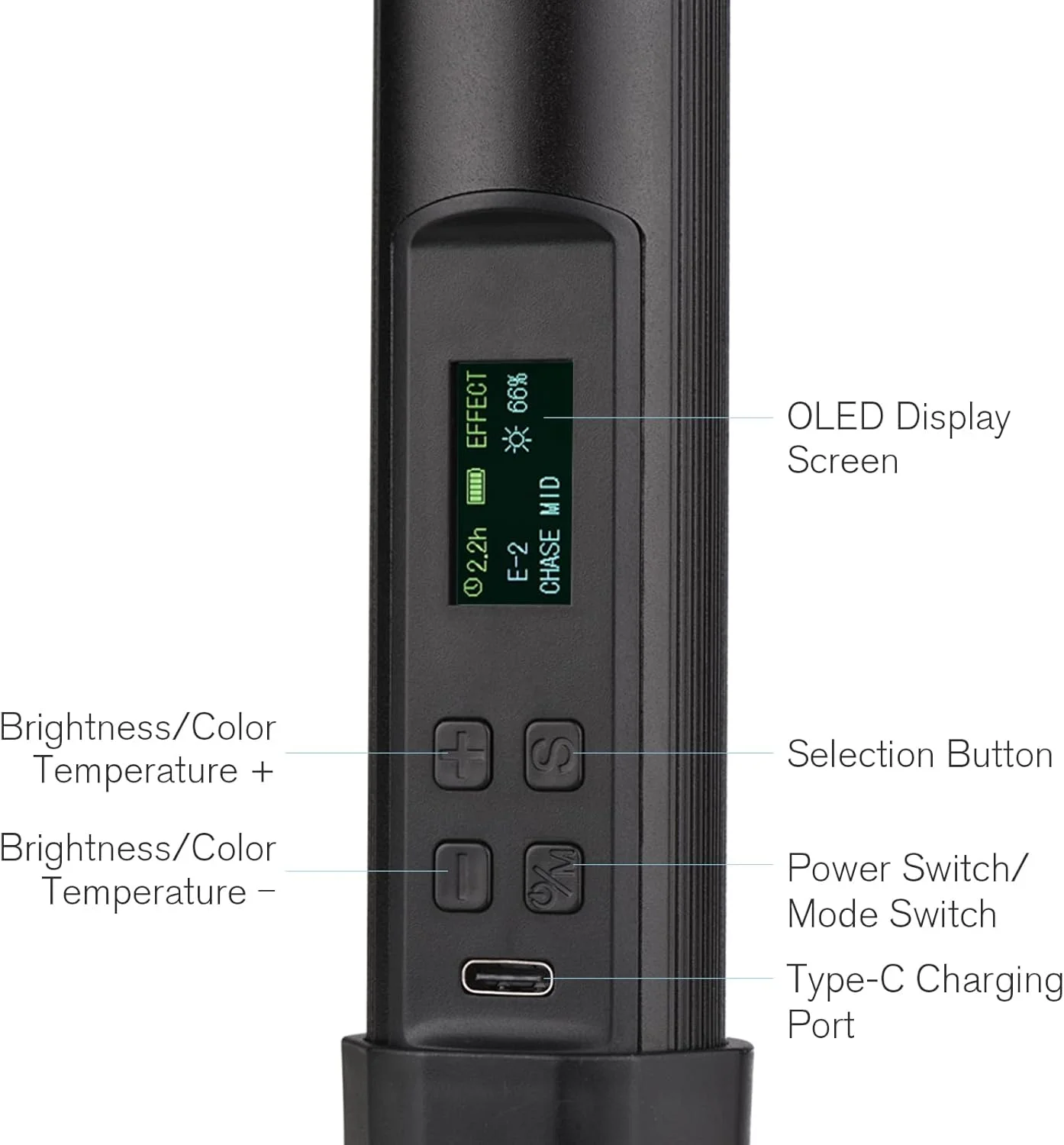 عصای نور الایدی RGB لایموس 10 وات، قابل حمل، مناسب نورپردازی حرفهای عکس و فیلم، دمای رنگی دوگانه 2500K-9900K، روشنایی قابل تنظیم 0-100%، دارای 21 جلوه نوری ویژه عصای نور الایدی RGB لایموس 10 وات، قابل حمل، مناسب نورپردازی حرفهای عکس و فیلم، دمای رنگی دوگانه 2500K-9900K، روشنایی قابل تنظیم 0-100%، دارای 21 جلوه نوری ویژه