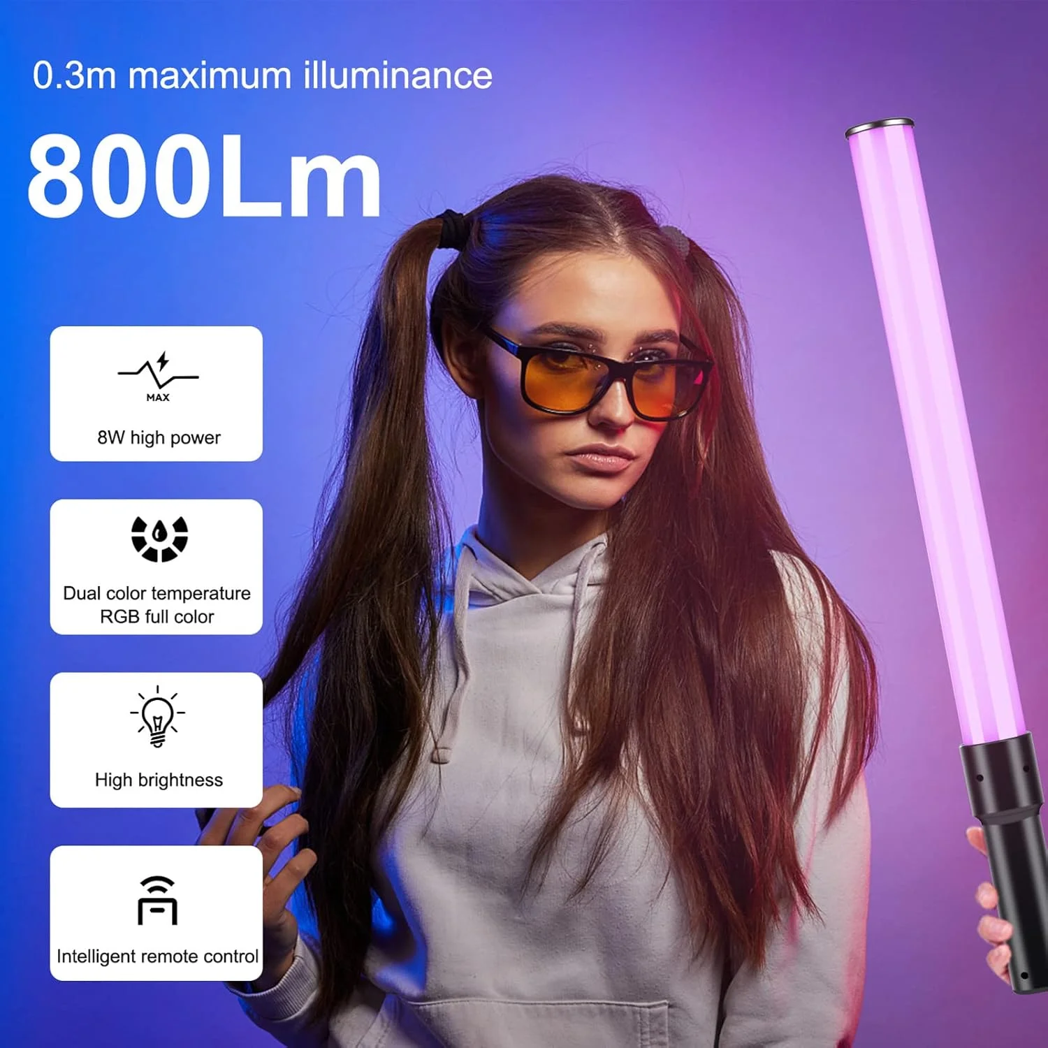 چراغ قابل حمل عکاسی JEOZBM، میله نور عکاسی، چراغ ویدئویی LED RGB، دمای قابل تنظیم برای عکاسی زنده