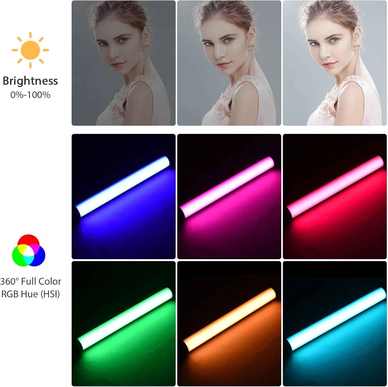 چراغ استودیویی RGB قابل حمل Irovami 10W، نور ویدیویی حرفه ای با دمای رنگی دوگانه 2500K-9900K و روشنایی قابل تنظیم 0-100% به همراه 21 جلوه نوری ویژه