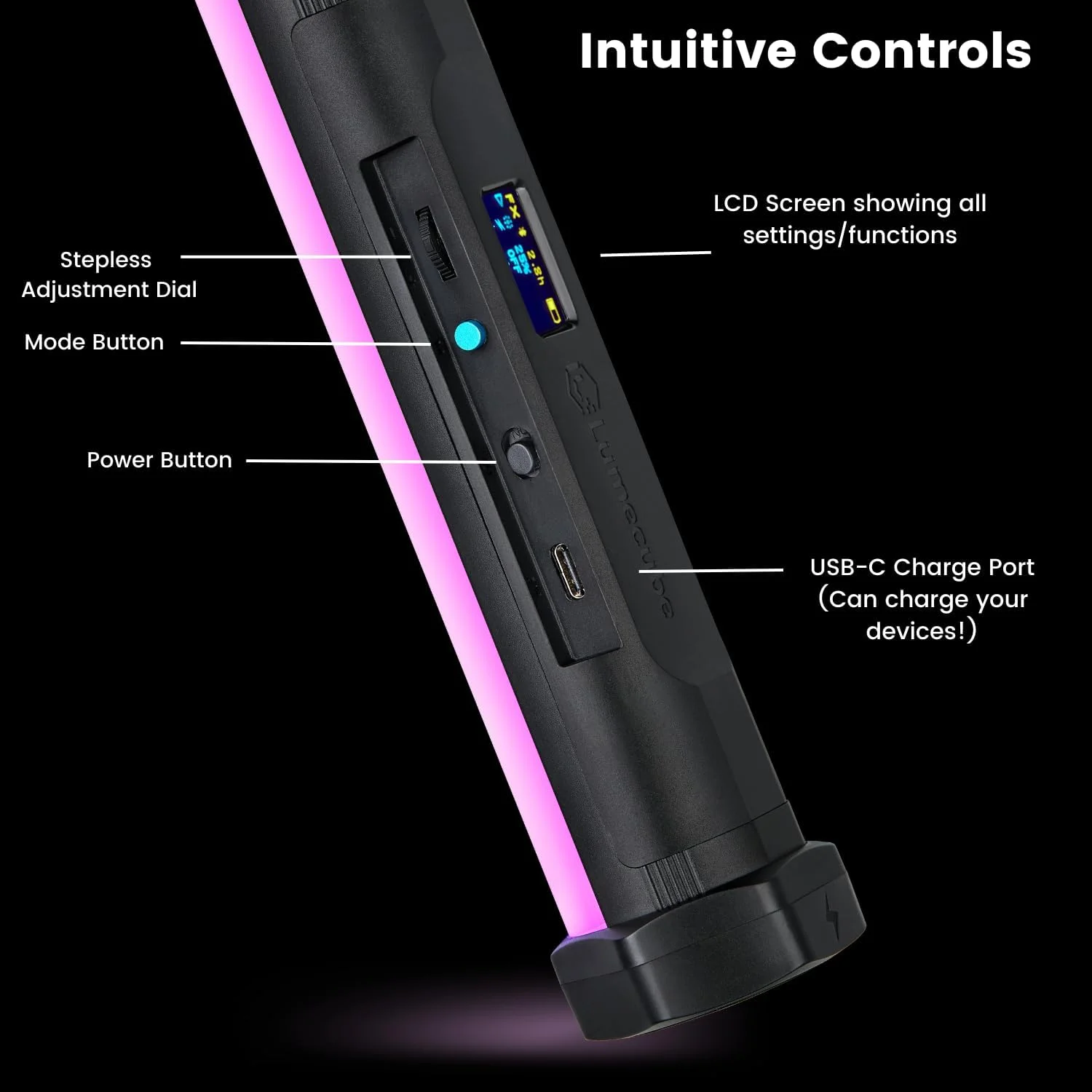 لامپ تیوبی RGB کوچک Lume Cube - مغناطیسی - مناسب فیتنس - مقاوم در برابر آب و هوا - پاور بانک - برای تولیدات عکس و فیلم در صحنه