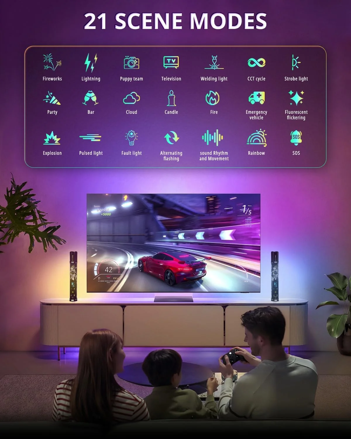 نور تیوب RGB مدل TL30، میله چراغ ویدئویی مغناطیسی قابل تنظیم 360 درجه RGBWW با کنترل هوشمند برنامه، 2700K-10000K CRI96+ TLCI99+، 21 صحنه، نورافکن قابل تنظیم، باتری 5000mAh