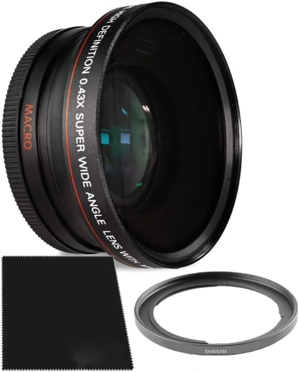 لنز زاویه باز HI-DEF با لنز ماکرو برای Canon POWERSHOT SX30 SX40 SX50 SX60 SX520 HS (شامل آداپتور حلقه)