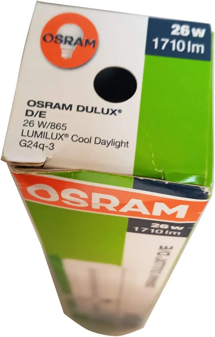 لامپ اوسرام Dulux D/E 26W/865 6500K G24Q3 - 4 پین نور روز خنک