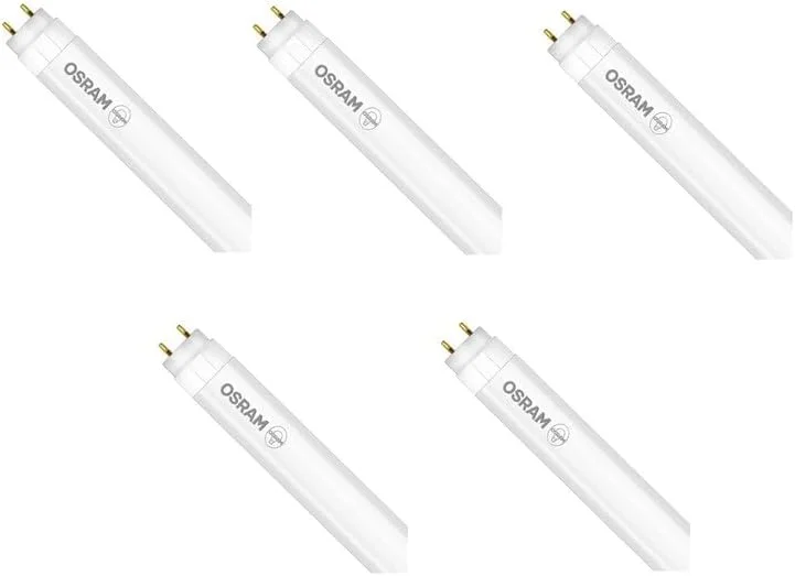 لامپ مهتابی LED پیشرفته Osram/Ledvance با شکل T8، توان 14 وات، رنگ سفید یخی 4000 کلوین با پایه G13، طول 4 فوت - بسته 5 عددی