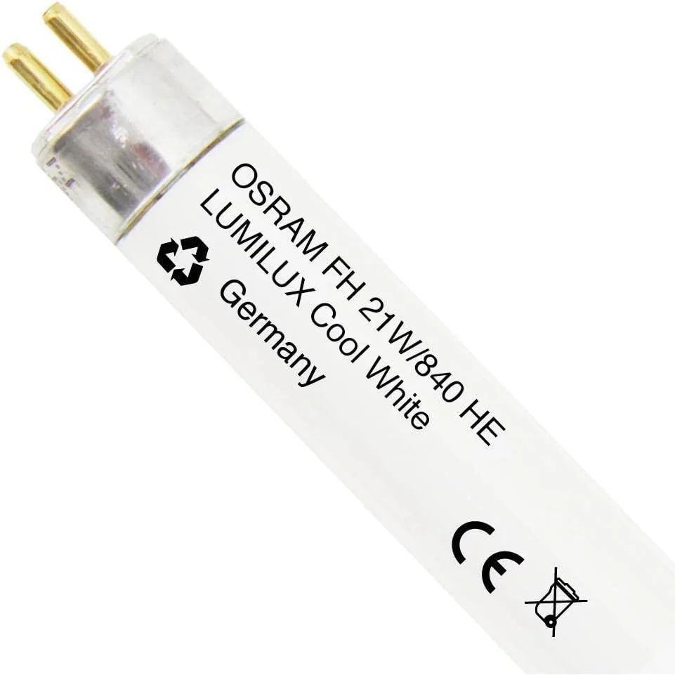 لامپ فلورسنت T5 HE لومیلکس 21 وات 4000 کلوین سفید سرد اوسرام - بسته 10 عددی (85 سانتی متر) - بسته 5 عددی