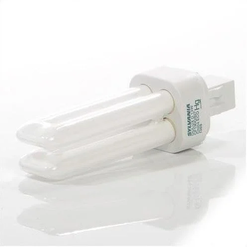 لامپ فلورسنت فشرده دوتایی 13 وات سیلوانیا 21117 (بسته 12 عددی)، 2700K، 780 لومن، 82 CRI، شکل T4، پایه دو پین GX23-2