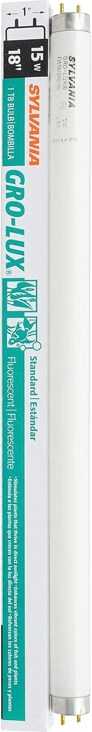 لامپ فلورسنت LEDVANCE SYLVANIA T8 Gro-Lux، 15 وات، پایه G12 Bi-Pin، 325 لومن، غیرقابل تنظیم نور، 5500K – بسته 1 عددی (21657)