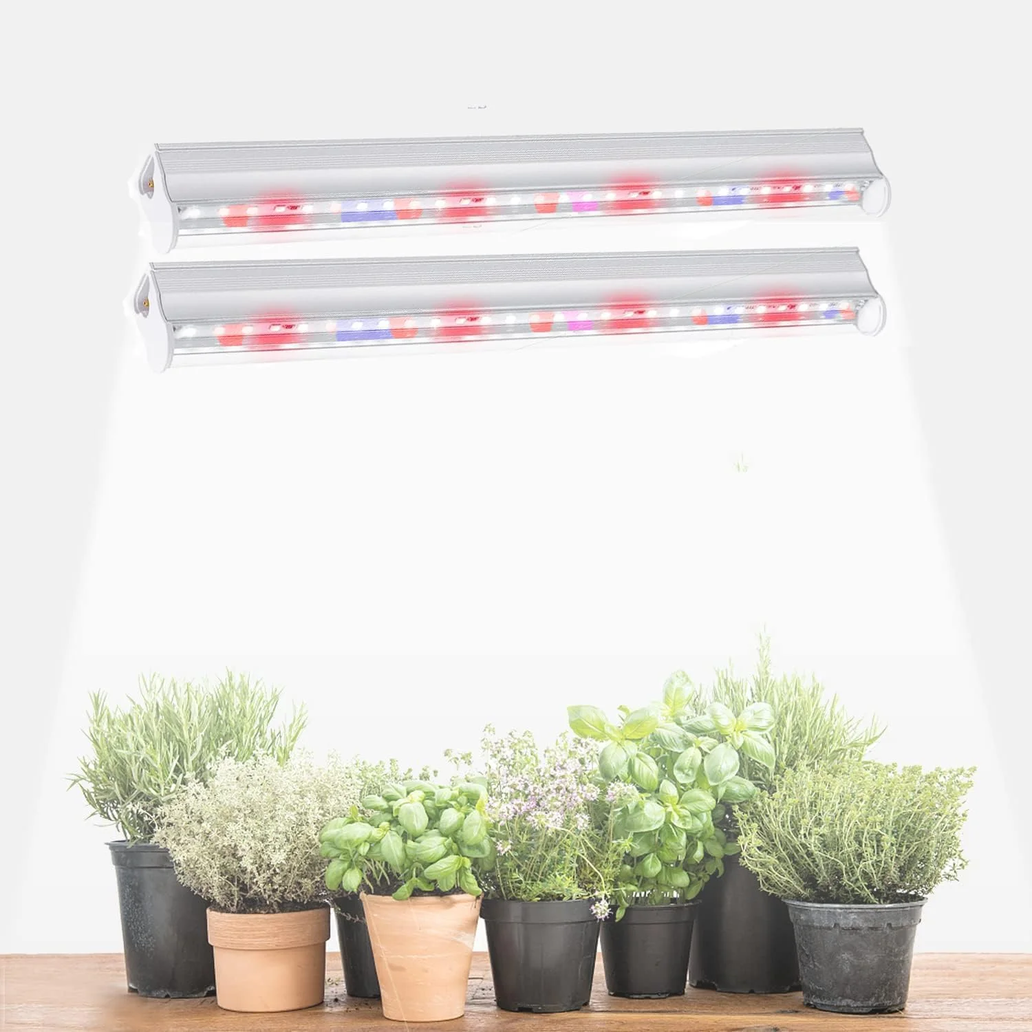 چراغ رشد گیاه ال ای دی طیف کامل آلومینیومی با راندمان بالا 40 وات (20 وات x 2) برای باغبانی گیاهان آپارتمانی، کشت هیدروپونیک و گلخانه ای (بسته 2 عددی، طول 60 سانتیمتر)