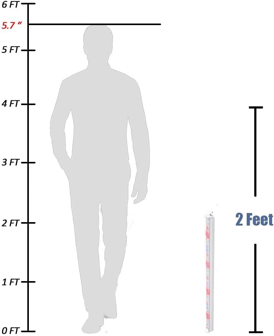 چراغ رشد گیاه LED طیف کامل آلومینیومی با راندمان بالا 20 وات (10 وات x 2) برای باغبانی گیاهان آپارتمانی، هیدروپونیک، گلخانه، کشاورزی (بسته 2 عددی 2 فوتی) چراغ رشد گیاه LED طیف کامل آلومینیومی با راندمان بالا 20 وات (10 وات x 2) برای باغبانی گیاهان آپارتمانی، هیدروپونیک، گلخانه، کشاورزی (بسته 2 عددی 2 فوتی)