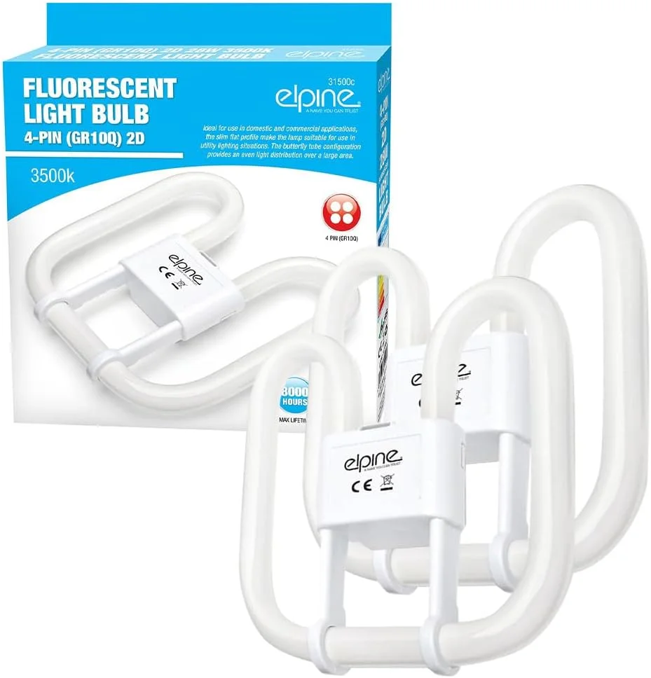 مجموعه جدید 2 عددی لامپ فلورسنت 4 پین کم مصرف 28 وات باریک