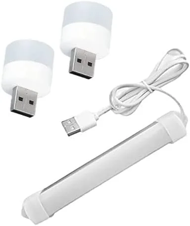 چراغ LED مینی لوله ای USB قابل حمل UT98، 10 اینچ با روشنایی بالا، نور روز خنک برای اتاق های کوچک، مغازه ها، خودرو، نور مینی داخلی، چراغ لوله ای LED خطی مستقیم با سیم 1 متری و 2 عدد لامپ مینی USB