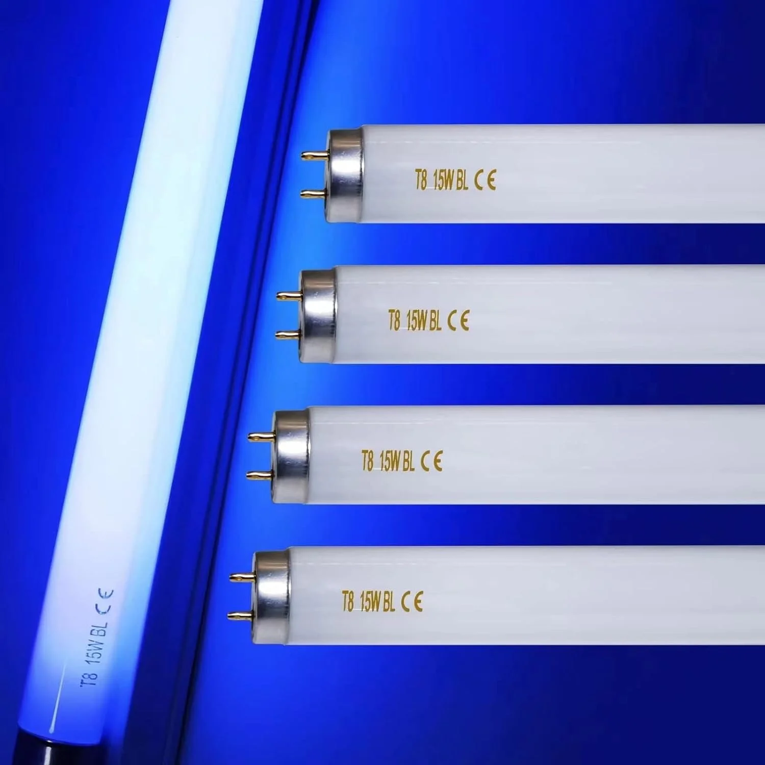 لامپ بلک لایت یو وی ای 15 وات 18 اینچی جایگزین لامپ فلورسنت تی 8 بی ال برای دستگاه 30 وات نور آبی 365 نانومتری بسته 4 عددی