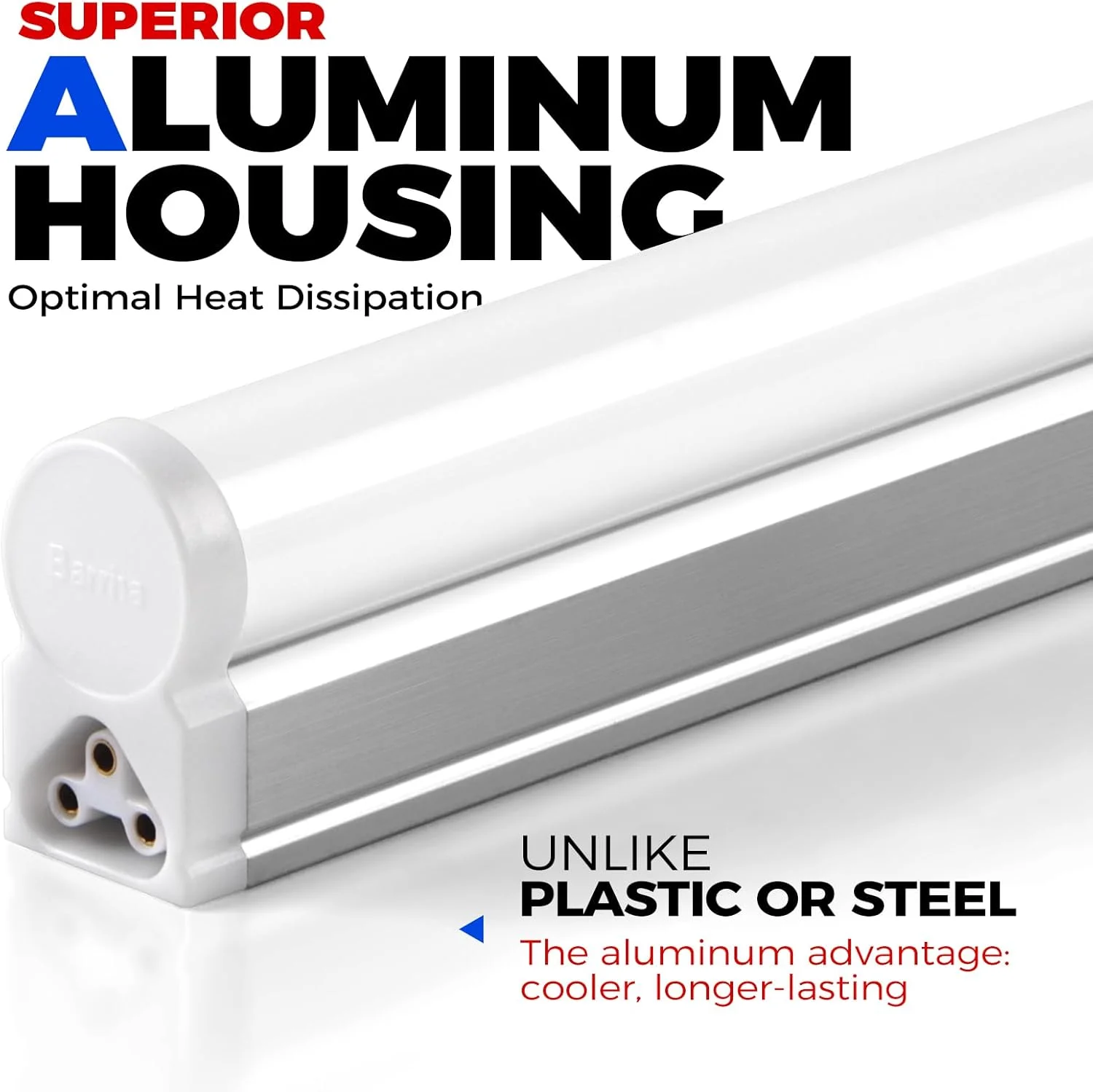 چراغ LED خطی Barrina، طول 60 سانتی متر، چراغ های مهتابی LED T5، روشنایی فوق العاده سفید 6500K، 1100 لومن 10 وات، مناسب برای روشنایی کارگاه، قابل نصب روی دیوار و سقف، بسته 2 عددی