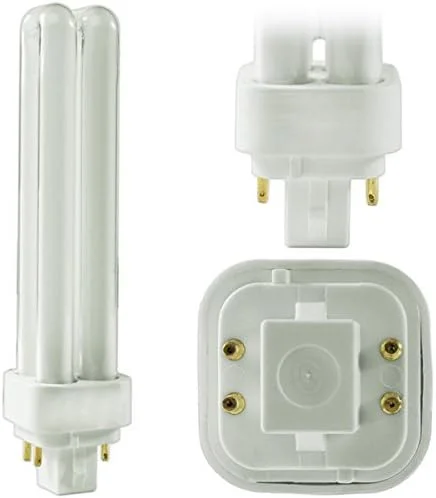 لامپ فلورسنت فشرده دایره ای (بسته 12 عددی) PLC-18W 841، 4 پین G24q-2، 18 وات، لوله دوتایی، جایگزین Sylvania 20668 و Philips - PL-C 18W/841/4P/ALTO