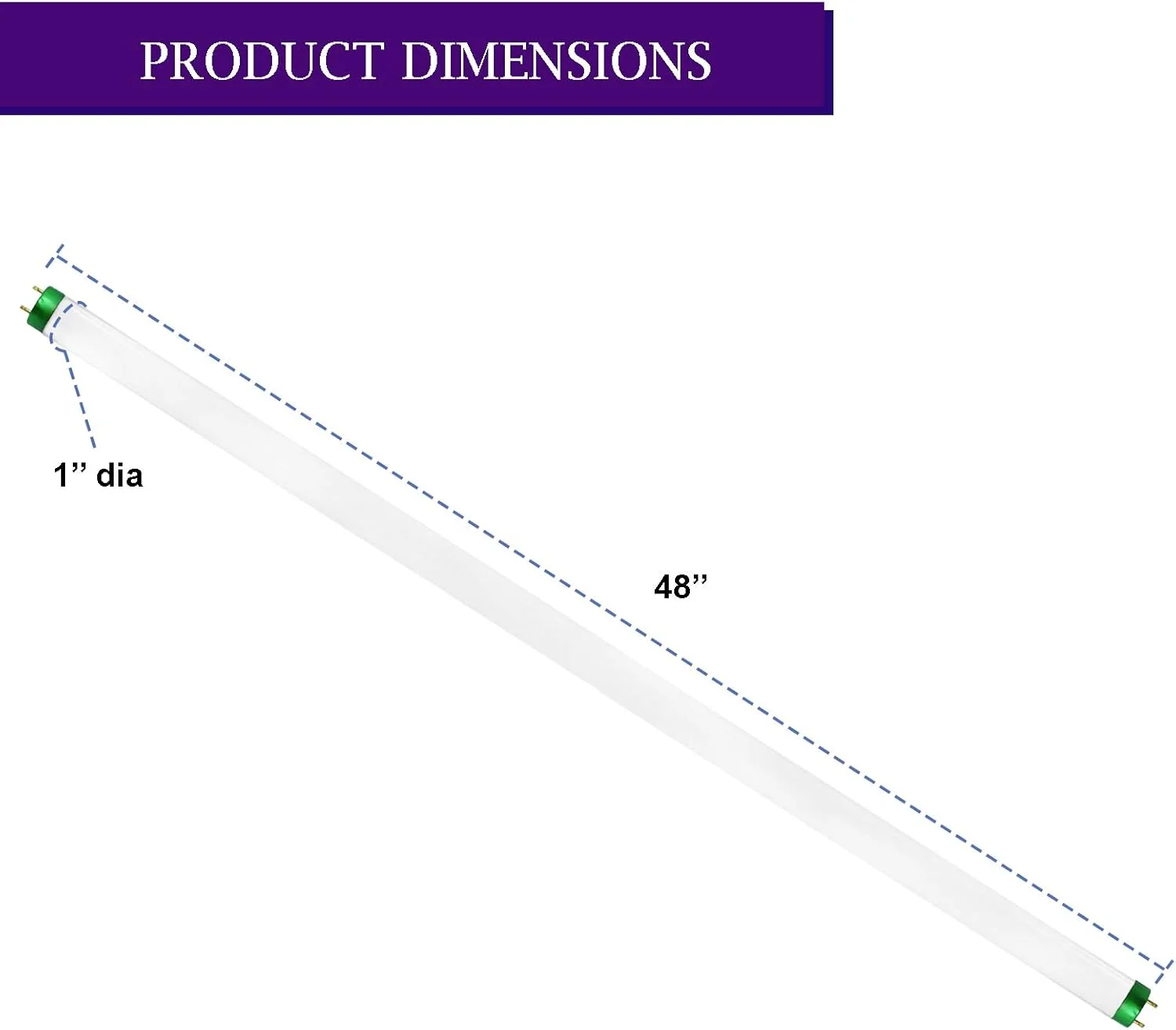 بسته 30 عددی لامپ فلورسنت 48 اینچی DYSMIO، 32 وات، T8 با CRI بالا، دوستدار محیط زیست با فناوری Alto II - بسته 30 عددی، 4000K - سفید سرد