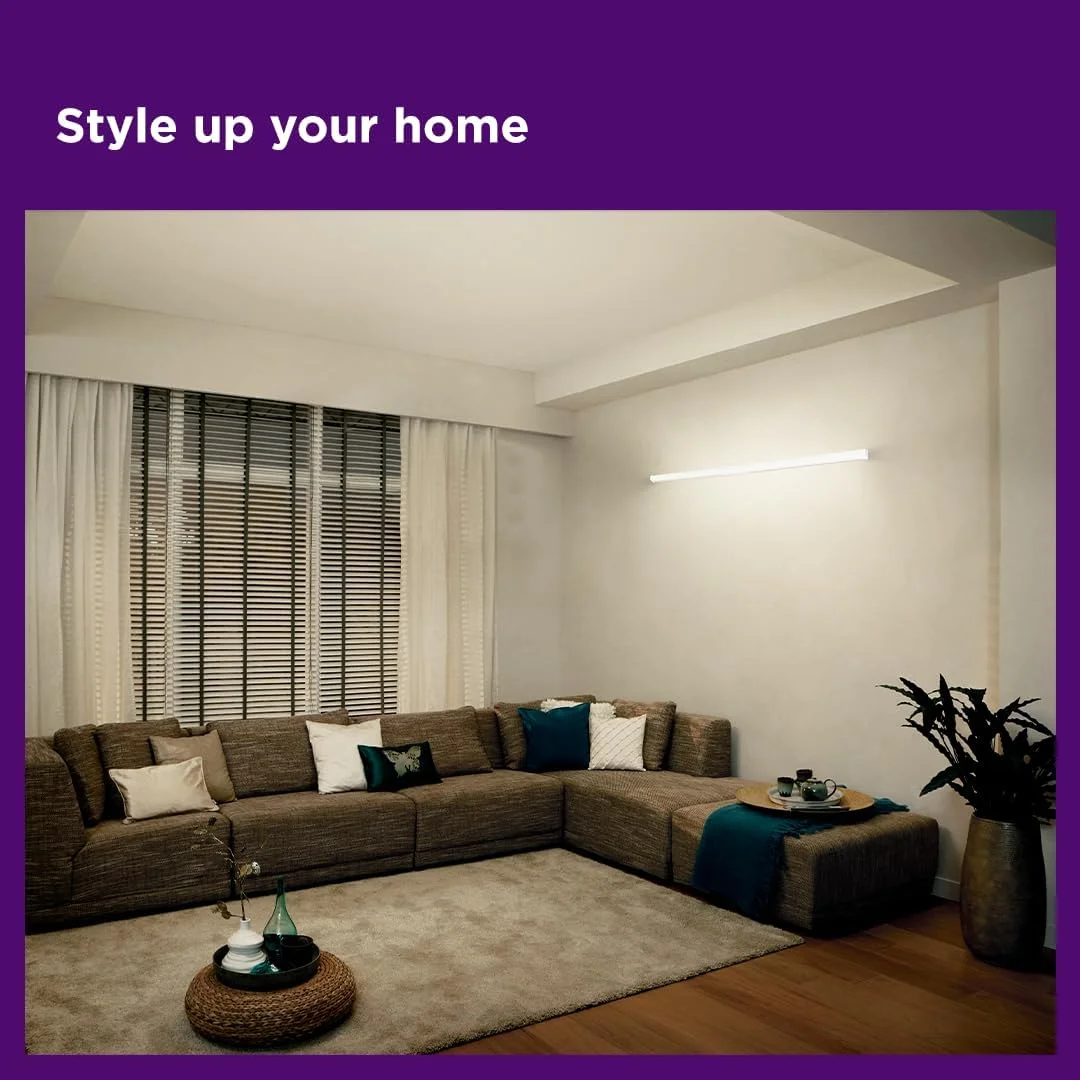 چراغ مهتابی ال ای دی 30 وات EcoLink | چراغ فشرده 4 فوتی ال ای دی برای اتاق نشیمن و اتاق خواب | نور روز خنک، بسته 4 عددی