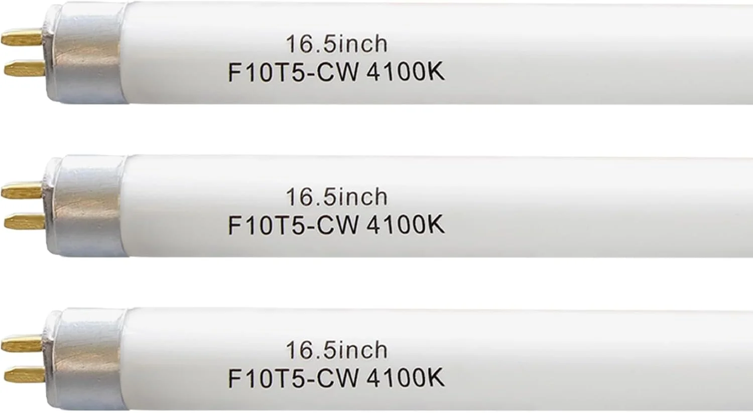 لامپ فلورسنت خطی F10T5-CW 16 اینچی 4100K، لامپ های T5 10 واتی سفید سرد جایگزین برای Jasco، Philips، پایه دوتایی مینیاتوری G5 (بسته 3 عددی)